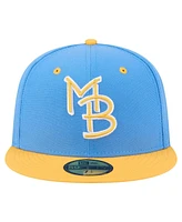 New Era Men's Blue/Yellow Myrtle Beach Pelicans Authentic Collection 59FIFTY Fitted Hat