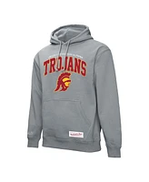 Mitchell & Ness Men's Heather Gray Usc Trojans Classic Arch Pullover Hoodie