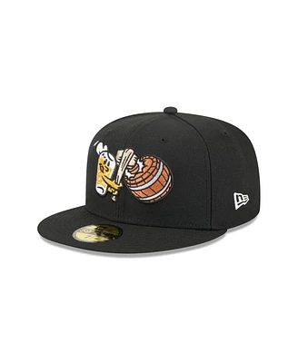 New Era Men's Black West Michigan Whitecaps theme Nights 59FIFTY Fitted Hat