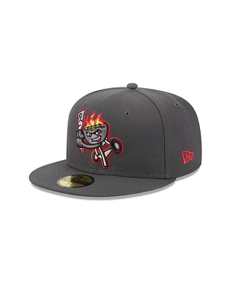 New Era Men's Gray Rancho Cucamonga Quakes theme Nights 59FIFTY Fitted Hat