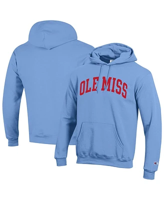 Champion Men's Powder Blue Ole Miss Rebels Basic Arch Fleece Pullover Hoodie