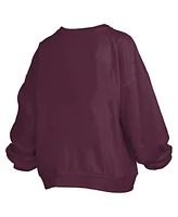 Pressbox Women's Maroon Arizona State Sun Devils Janise Arch Over Logo Waist Length Oversized Pullover Sweatshirt
