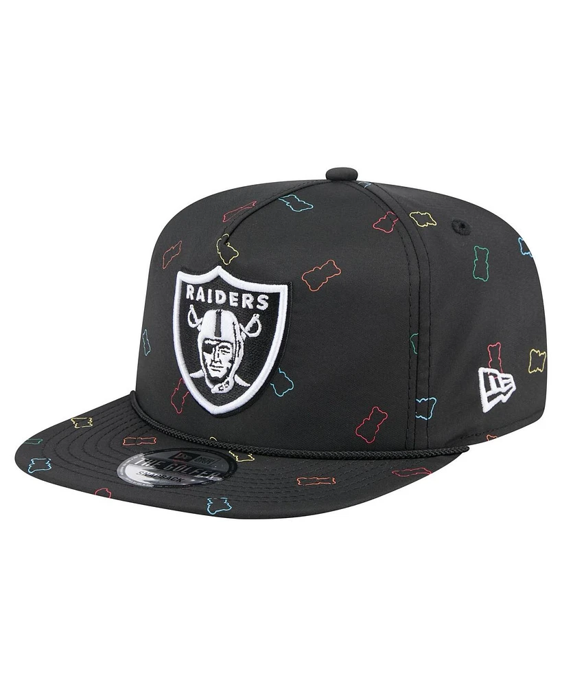 New Era Men's Black Las Vegas Raiders Gummy Golfer Snapback Hat