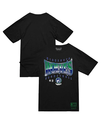Mitchell & Ness Men's Black Minnesota Timberwolves Worldwide Collection Glow Up T-Shirt
