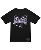 Mitchell & Ness Men's Black Sacramento Kings Worldwide Collection Glow Up T-Shirt