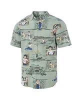 Reyn Spooner Men's Bruce Lee Green Hollywood Icons Little Dragon Tailored Button-Down Shirt