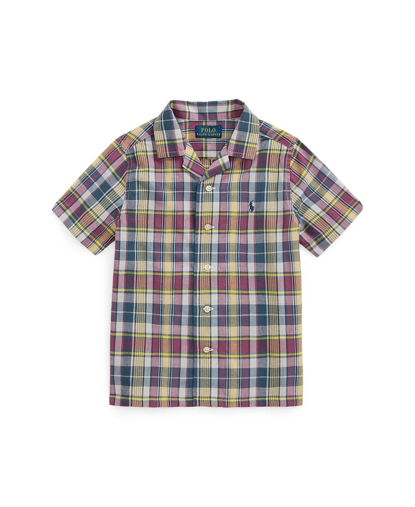 Polo Ralph Lauren Toddler and Little Boys Plaid Camp Shirt