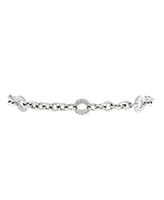 Pre-Owned Bvlgari Bvlgari Bvlgari Station Bracelet 18K White Gold