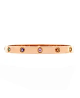 Pre-Owned Cartier Love 10 Stone Bracelet 18K Rose Gold with Garnet, Amethyst and Sapphire