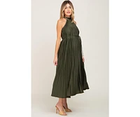 Pinkblush Maternity Olive Pleated Halter Dress