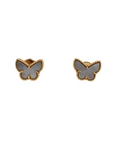 Pre-Owned Van Cleef & Arpels Sweet Alhambra Butterfly Stud Earrings 18K Gold and Mother of Pearl