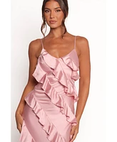 Petal and Pup Women's Ciao Ruffles Maxi Satin Dress