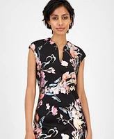 Connected Women's Floral Ponte-Knit Sheath Dress