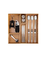Seville Classics 5-Piece Bamboo Storage Box Set with Dividers