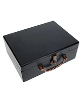 We Games Wooden Keepsake Stash Box with Old World Handle - Black Stain