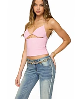 Edikted Women's Lital Backless Cut Out Textured Top