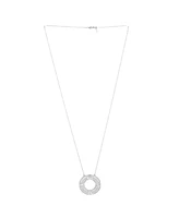 Pre-Owned Tiffany & Co. Large Atlas Closed X Medallion Pendant Necklace 18K White Gold with Pave Diamonds