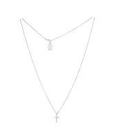Pre-Owned Cartier Cross Pendant Necklace 18K White Gold with Diamonds