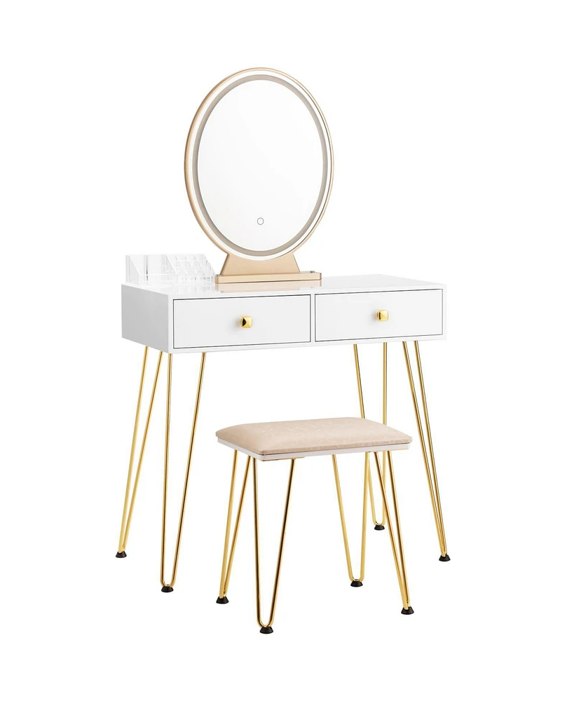 Industrial Makeup Dressing Table with 3 Lighting Modes