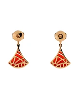 Pre-Owned Bvlgari Divas' Dream Drop Earrings 18K Rose Gold with Carnelian and Diamonds