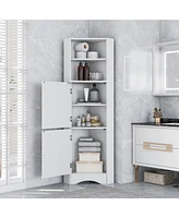 Casainc 61.2"H Tall Corner Bathroom Cabinet with Doors and Adjustable Shelves