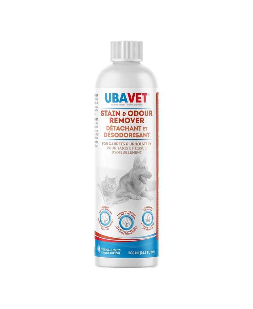 Ubavet Stain and Odor Remover for Dogs & Cats – Powerful Enzyme Cleaner – (16.9 fl oz / 500ml)