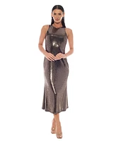 Bebe Women's Split Disco Dot A-Line Maxi Dress