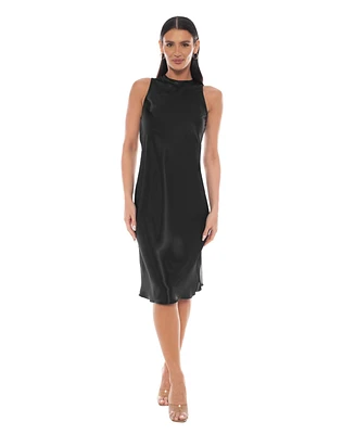 Bebe Women's Sleeveless Satin Midi Dress
