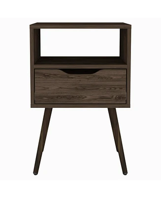 One Drawer Faux Wood Nightstand For Bedside Organization
