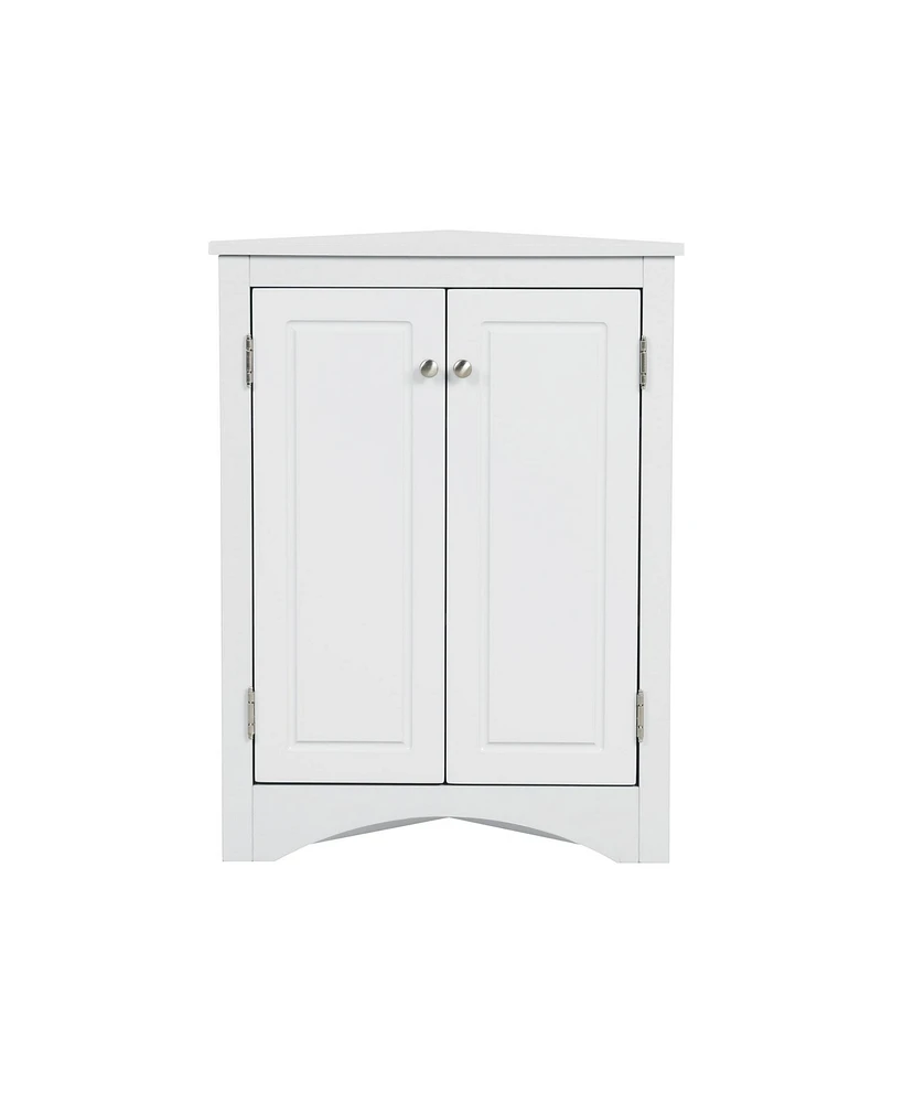 Casainc 31.5"H Triangle Corner Cabinet, Adjustable Shelves