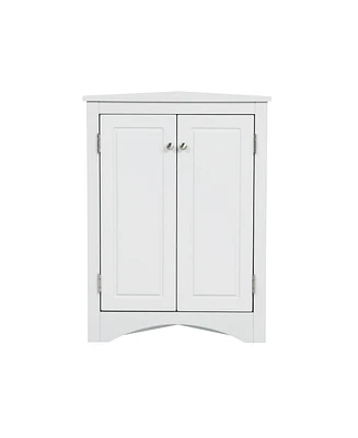 Casainc 31.5"H Triangle Corner Cabinet, Adjustable Shelves