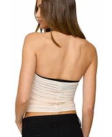 Edikted Women's Contrast Bra Ruched Mesh Corset