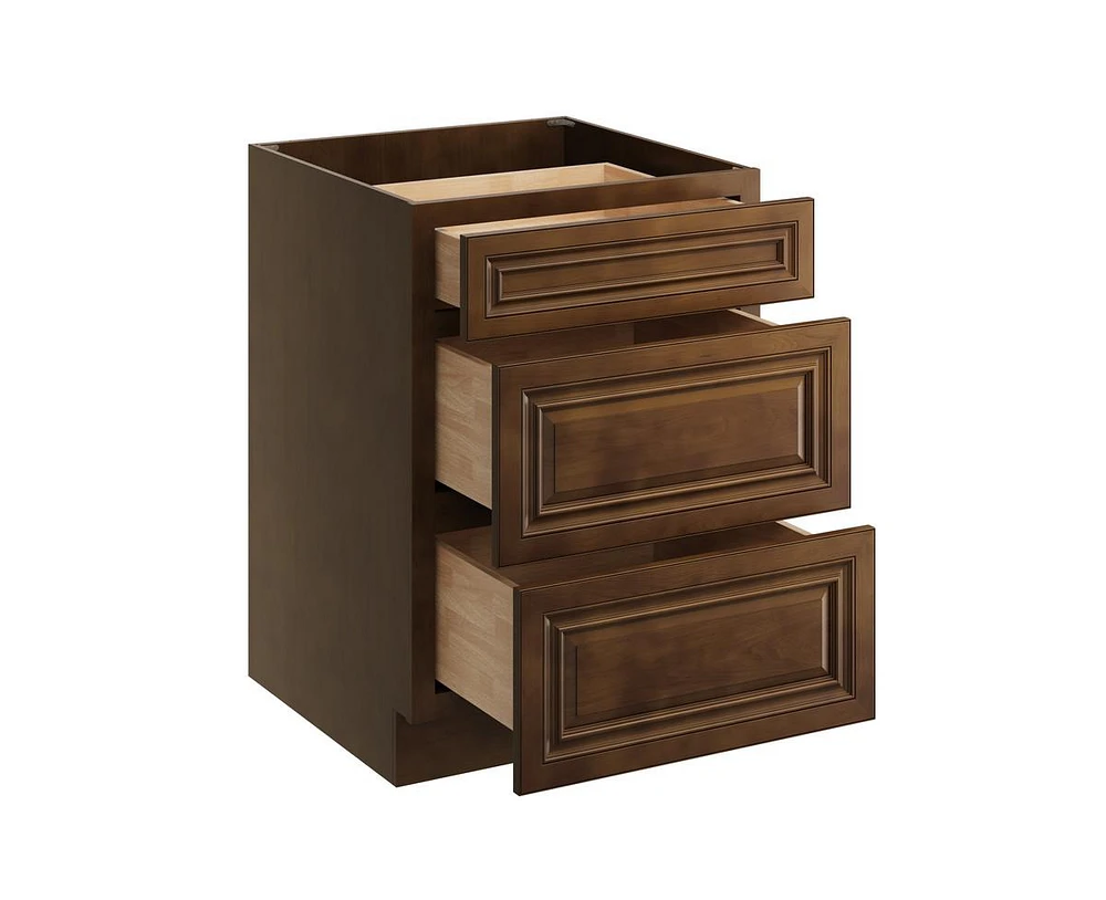 Casainc W24" X H34.5" D24" Kitchen Cabinet Floor Base With 3 Drawers