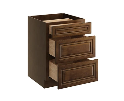 Casainc W24" X H34.5" D24" Kitchen Cabinet Floor Base With 3 Drawers