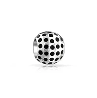 Bling Jewelry Golfer Sport Golf Ball Bead Black Oxidized Sterling Silver Fits European Bracelet