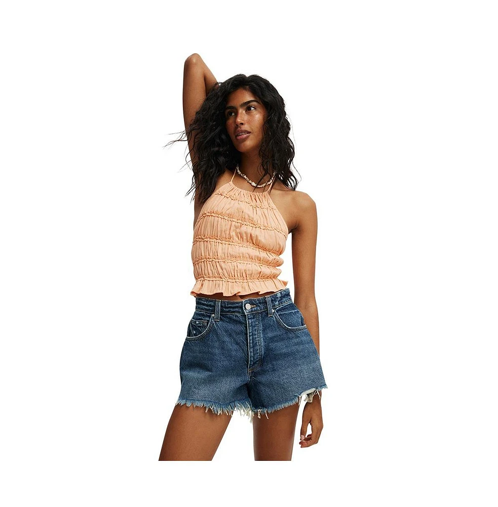 Cotton On Women's Multi Frill Detail Halter Top