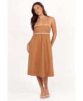 Petal and Pup Women's Lino Contrast Trim Midi Dress