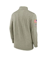 Nike Men's Olive New Orleans Saints Salute to Service Quarter-Zip Sweatshirt