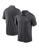 Nike Men's Anthracite Cleveland Browns Sideline Victory Performance Polo Shirt