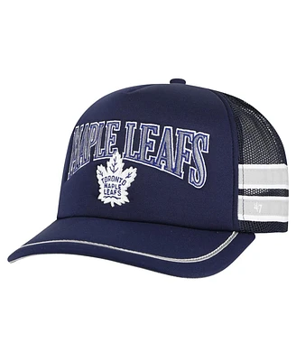 '47 Brand Men's Navy Toronto Maple Leaf's Sideband Stripes Trucker Snapback Hat