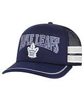 '47 Brand Men's Navy Toronto Maple Leaf's Sideband Stripes Trucker Snapback Hat