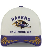 New Era Men's Cream/Purple Baltimore Ravens 2025 Nfl Draft 9FORTY A-Frame M-Crown Adjustable Hat