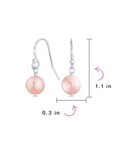 Bling Jewelry White Pink Black Freshwater Cultured Pearl Drop Ball Earrings Sterling Silver