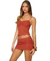 Edikted Women's Josephina Textured Floral Tank Top
