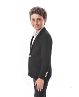 Elie Balleh Toddler Black Slim Fit Honeycomb Blazer