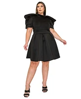 L I V D Plus Karina Neoprene Flare Dress