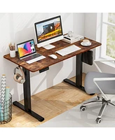 Electric Standing Desk with 3 Memory Height Settings and 2 Hanging Hooks & Cable Management