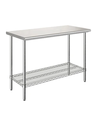 Seville Classics Stainless Steel Top Nsf-Certified Worktable