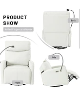 270° Power Swivel Recliner with Usb Ports for Nursery & Living Room