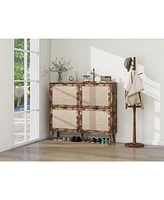 4 Door Shoe Rack, Freestanding Modern Shoe Storage Cabinet